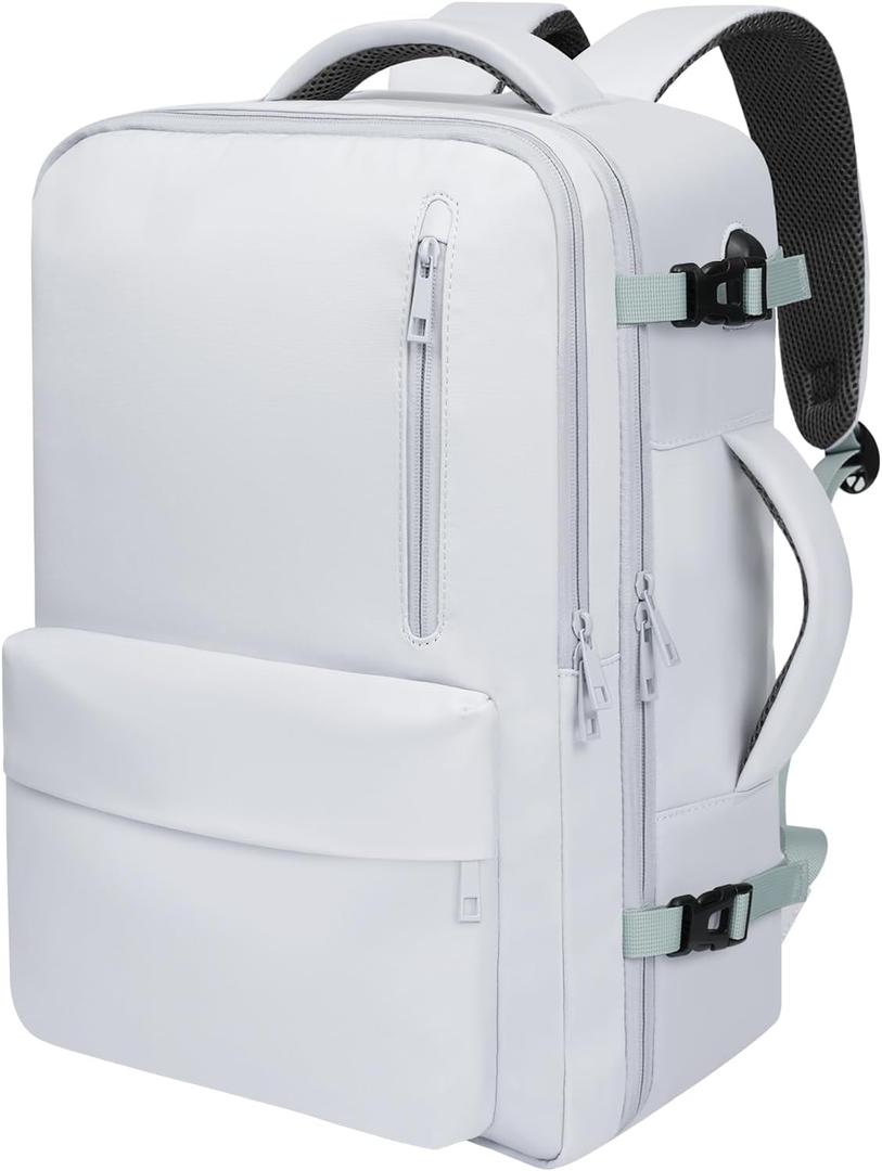 35L Travel Backpack | 180 All-Open Design | Multi-Pockets | Airline Approved Carry on |15.6 inch Laptop Compartment | USB Port |Perfect for Travel Business College Bookbags |Men Women, Grey