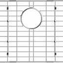 iPEGTOP Sink Protector Grid, 28-3/8" x 14-3/16" Stainless Steel Sink Bottom Grid Rear Drain with Corner Radius 3/8", Sink Grate with Hole Cover for Kitchen Sink Single Sink Bowl, One-Piece