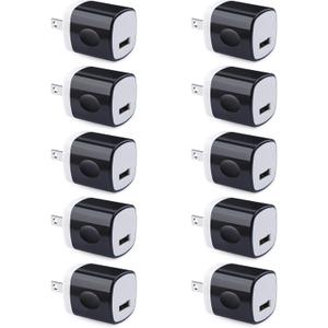 Wall Adapter 10 Pack,UorMe 1A 5V Single Port Charger Power USB Plug Charging Cube Block Box Compatible iPhone 14 13 12 SE 11, Galaxy S23 Ultra S22 S21 FE S10e S9 A13 A03s A71 A51 Note20 Google 8A 7A