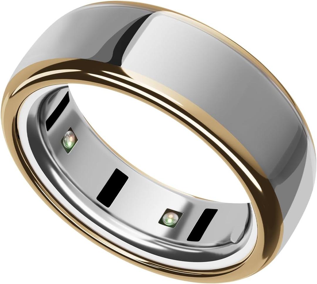 SURITCH Ring Cover for Oura Ring 4 & Oura Ring Gen 3 Horizon/Heritage, Ultra-Thin Anti-Yellow Transparent Ring Protector TPU Case for Oura Size 8/9, Support Charging with Cover on - Gold