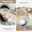 2'6''x16' Washable Kitchen Runner Rug: Modern Abstract Runners for Hallway Soft Non Slip Rugs with Rubber Backing Low Pile Thin Floor Carpet for Entryway Bedroom Bathroom Indoor(Grey/Yellow,2'6''x16')