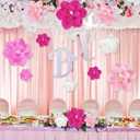 Giant Paper Flowers Artificial Large Paper Flower Decoration for Handcrafted Wall Backdrop Christmas Mexican Wedding Graduation Bridal Shower Birth Party Supplies(Pink Gradient,18 Pcs)