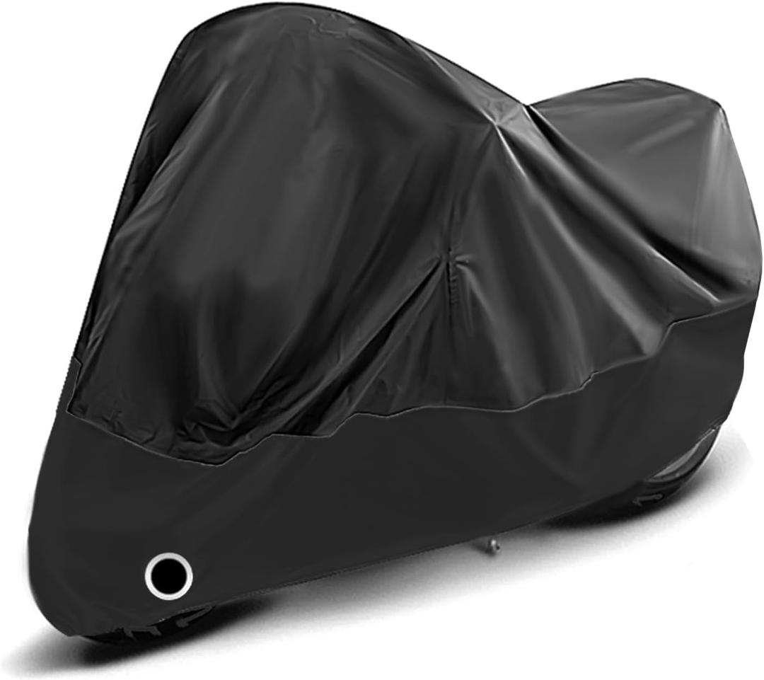 Motorcycle Cover Waterproof Outdoor for All Season, Outdoor Bike Cover with Lock-Hole for Protection,Practical Motorcycle Accessories Bicycle Cover Fit Most Electric Vehicle (Black)  Fit For Model BC96