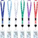6 Pcs Cruise Lanyards for Cruise Ship Cards, Cruise Lanyard Retractable Cruise Ship Lanyards with Waterproof Detachable Badge Holder for Cruise Ship Essentials (Simple Style)