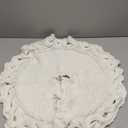 yuboo 24 Inches Boho Knit Tree Skirt, Mini Cream White Braided Cable Knit Christmas Tree Skirt - Rustic Farmhouse Boho Christmas Decor