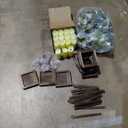 Sabary 45Pcs/15 Set Wooden Wedding Lantern Centerpiece, Include 15 Candle Holder 15 LED Candle 15 Eucalyptus Leave Wreath for Rustic Wedding Table Decoration, Country Barn Table Valentine Decor, Party