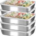 Stainless Steel Lunch Box 6-Pack,Stackable Snack Storage Boxes, Lid Food Container, Reusable Food Storage Container for Travel and Work, Dishwasher Safe, Freezer Safe