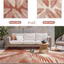GENIMO Outdoor Rug 9' x 12' Waterproof for Patios Clearance, Reversible Plastic Straw Camping Carpet, Large Area Rugs Mats for RV, Picnic, Backyard, Deck, Balcony, Porch, Beach, Brick&Red