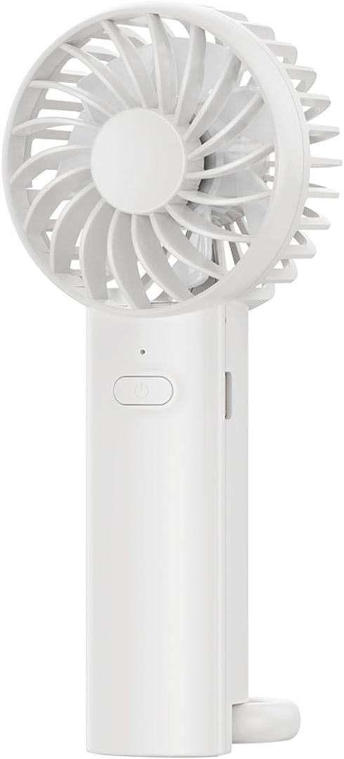 2 x Handheld Fan 1200mAh, 6.8H Max Cooling 3-Speed Portable Mini Fan, Type-C Rechargeable Personal Pocket for Travel Office Outdoor (White)