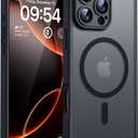 iPhone 16 Pro Max Case, Compatible with Magsafe, Full Camera Protection, Drop Protection, Magnetic Translucent Matte Back Bumper Phone Case for 16 Pro Max 6.9-Inch (Black)