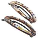Camila Paris CP3367 French Hair Barrettes for Women, Onyx, Side Slide-in Metal-Free Closure Flat Hair Clips for Fine Hair, Strong Hold Grip No Slip Hair Accessories, Handmade Made in France