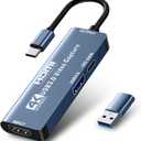 HDMI Video Capture Card 4K Recording 1080P 60FPS Output HDMI to USB A/C Capture Device for Quest 3, PS5/4, Switch2/1, Camera, Xbox, Tablet, PC, OBS, MacOS/Windows, Plug & Play
