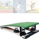 Gymnastics Springboard for Kids and Teens, Sturdy Wood Frame, High-Rebound Springs, Non-Slip Felt Surface, Vault Training Board, Easy Storage, No Installation, Upgrade Model, Green 