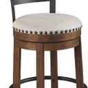 Signature Design by Ashley Valebeck Rustic Farmhouse 24.5 Counter Height Swivel Bar Stool, Brown (Dark Brown)