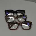 miyya Oprah Style Reading Glasses for Women, Cheaters Eyeglasses, Oversized Blue Light Readers, Fashion Eye Glasses (A1 3 Pack) 2.75