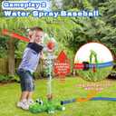 Intoypad 4-in-1 Kids Water Sprinklers T Ball Set & Water Ball Toy, Crocodile Baseball Sprinkler for Backyard Outdoor Summer Toys for Boys Girls Outside Yard Water Game Toys for Kids Toddlers Ages 3-8