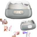 No Pain|Safe on Skin Automatic Nail Clipper & Polisher with Storage|LED Light|UV Lamp|2 Speeds Fingernail & Toenail Polishing Tool/Gift for Seniors with Limited Mobility & New Parents Trim Baby Nails (Grey)