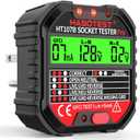 Outlet Tester Electrical GFCI Receptacle Detector, 90-250V Ground Fault Receptacle Tester & Circuit Analyzer, Circuit Polarity Voltage Detector, Plug Tester Breaker Finder (HT107B)