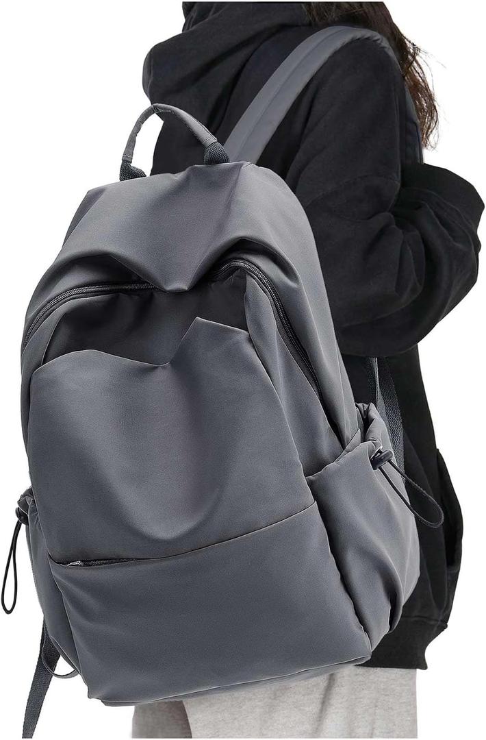 School Backpack for Teens Middle High School Backpack Large Bookbag Gray Book Bag for Girls Boys Teenagers Mochila Escolar para Nios Adolescentes