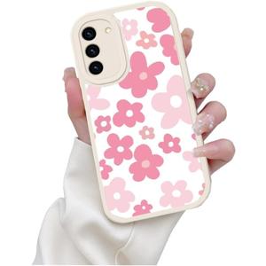 Designed for Samsung Galaxy A15 5G Case with Cute Pink Daisy Flower Design Women Girls Soft TPU Bumper Protective Leather Shockproof Case