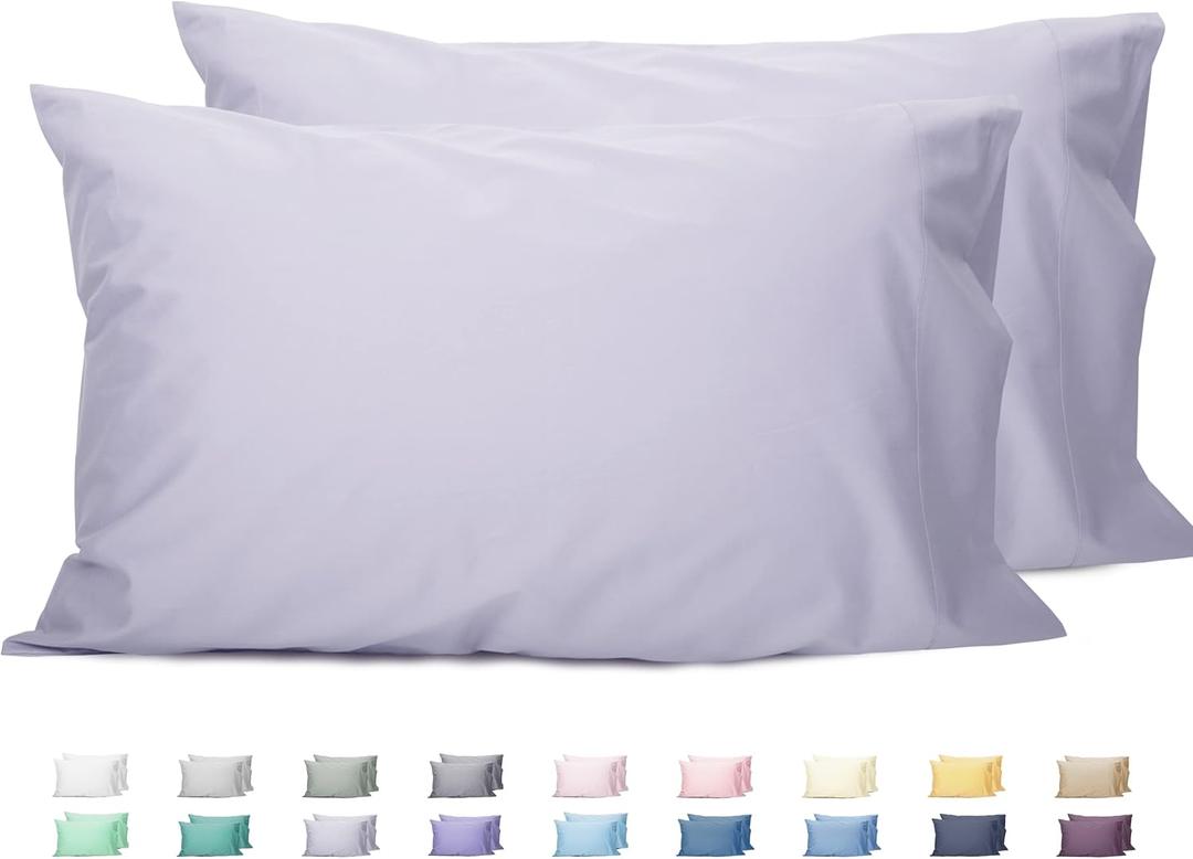 Sunflower King Pillowcases Set of 2, 100% Cotton King Size Pillow Cases 2, 2040 inches Light Purple, Soft and Breathable