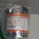 WYSIWYKA 120pcs 1/2 inch PEX Cinch Clamps Rings, 304 Stainless Steel Single Ear Hose Clamps, Heavy Duty Pex Crimp Rings for PEX Tubing Pipe Fitting Connections