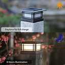 Dynaming 6 Pack Solar Post Cap Lights Outdoor, Fence Post Solar Lights Fit for 4x4 5x5 6x6 Vinyl/Wooden Posts, High Brightness Warm White SMD LED Lighting Decor for Garden Deck Patio (Black)