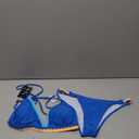 BIKINX Womens Swimsuits Thong Bikini Sets for Women Triangle Two Piece Bathing Suits Tie Back Swim Top (Medium, Blue)