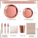 LFSTGN 274 Pcs Rose Gold Bridal Shower Decorations, Bachelorette Party Decorations Favors - "BRIDE TO BE" Banner, Veil, Balloon, Photo Props, Tableware with Rose Gold for 25 Guests
