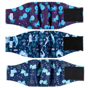 Leekalos Male Dog Diapers (3 Pack), High Absorbing Dog Belly Bands for Male Dogs, Washable Reusable Dog Males Wraps (Medium)