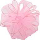 Berwick Offray 2.5" Wide Sheer Spring Wired Edge Ribbon for Decoration and Crafts, 50-Yard Spool, Pink