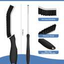Crevice Cleaning Brushes, Cleaner Scrub Brush Tool for Hard to Reach Tight Space, Home Essentials, Serrated Scrub Brushes, Cleaning Supplies for Shower, Bathroom, Kitchen, Toilet (2, Black)
