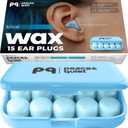Peace&Quiet | PQ Wax Ear Plugs for Sleeping, Swimming - Soft Noise Cancelling Silicone Gel Wax Earplugs for Sleep and Swimmers, Sound Blocking Level of 32 Db, Color: Blue