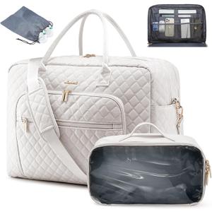 LOVEVOOK Travel Duffle Bag, Weekender Bag for Women with Toiletry Bag Carry on Overnight Bag with Laptop Compartment, Yoga Gym Bag with Wet Pocket Shoe Bag, Hospital Bag for Labor and Delivery (Medium, Beige-medium)