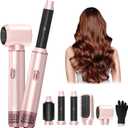 5 in 1 Hair Dryer Brush Set, Air Curler Wrap Hair Styler Blow Dryer Brush with 3 Temps, Upgrade Negative Ion Hot Air Brush Curling Brush Iron, Hair Styling Tools for Dry Curl Straighten