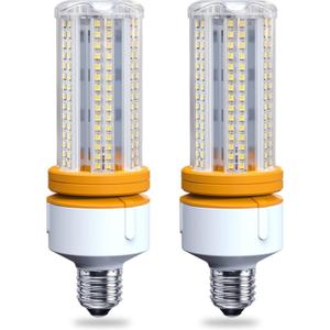 2 Pack 60W LED Corn Light Bulb 7500 Lumin 600W Replacement E26 Cool Daylight White Color for Indoor Outdoor Building Appliction, 2 Count (Pack of 1)