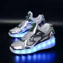 Roller Skate Shoes for Boys and Girls Kids LED Light Up Fashion Sneakers with Rechargeable and Detachable Wheels The Gift for Party Birthday Christmas Day (Blue)