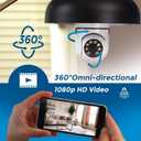 Security Camera, Two Way Talk 1080P HD Video WiFi Smart Camera, Indoor Outdoor Night Vision 360 Degree Motion Detection with SD Card (Pack of 2)