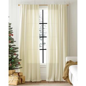 COLLACT Ivory Velvet Curtains for Bedroom Light Filtering Curtains 84 Inches Long for Living Room Thermal Insulated Luxury Super Soft Privacy Drapes Rod Pocket Window Treatments 2 Panels Ivory