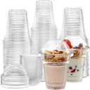 12 oz Plastic Parfait Cups with 4 oz Inserts & Lids 50, Sets 12 OUNCE Yogurt Containers