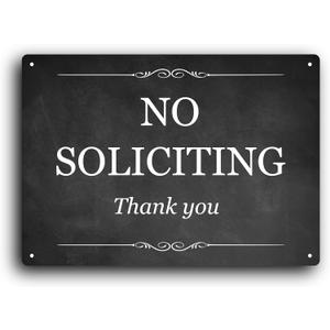 A4 Sign: NO SOLICITING Thank You  3mm Aluminium Composite, UV Printed, Outdoor Use, Easy Mounting with Four Screw Holes