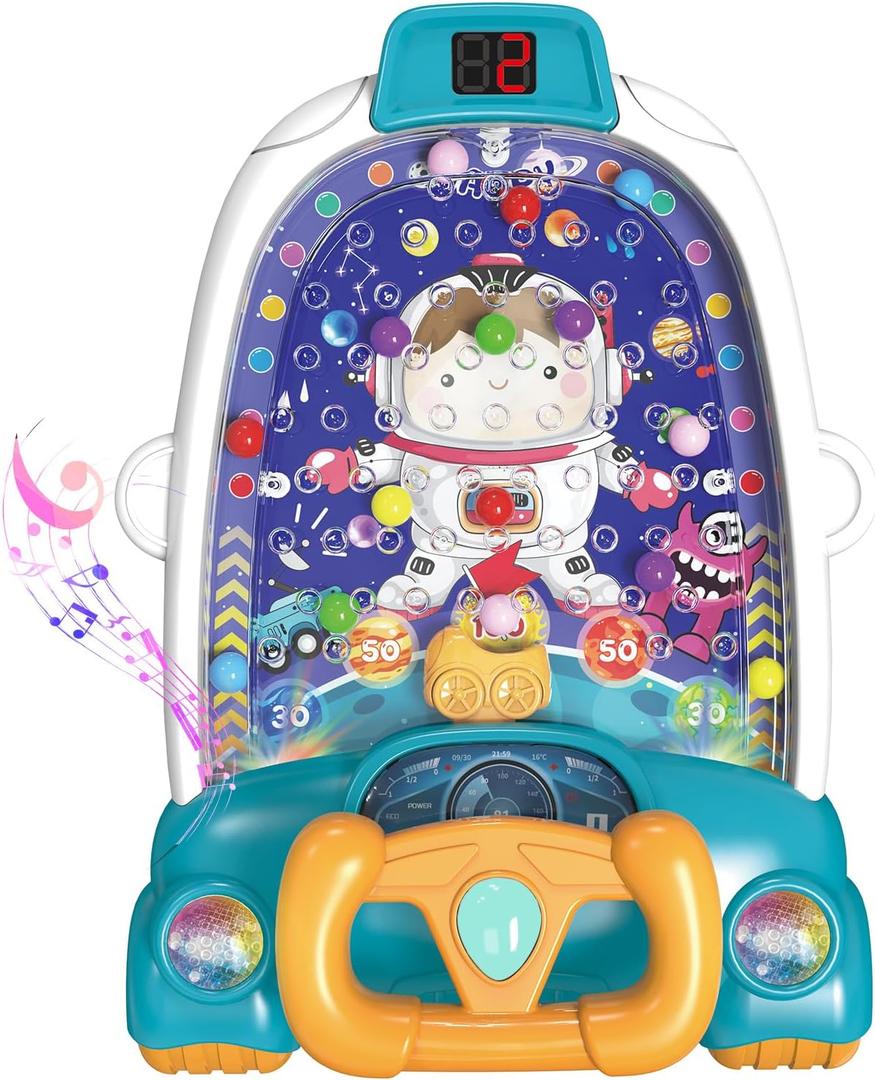 Mini Arcade Kids Game - Pinball, Claw Machine - Toddler Hand-Eye Coordination & Learning Toy