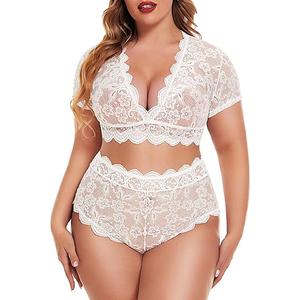 Avidlove Plus Size Lingerie Plus Floral Lace Scallop Trim Lingerie , Bra (22 Plus, White)  (Bra Only)
