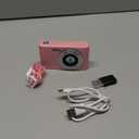 Digital Camera, Camera for Kids, UHD 4K 48MP Point and Shoot Digital Cameras with 64GB SD Card and 16X Digital Zoom Anti Shake, Compact Portable Small Gift for Boys Girls Students, Pink