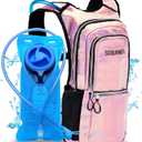 Sojourner Hydration Pack, Hydration Backpack - Water Backpack with 2l Hydration Bladder, Festival Essential - Rave Hydration Pack Hydropack Hydro for Hiking, Running, Biking, Festival Gear (Holographic - Pink)