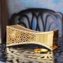 Hand-Carved Charcoal Incense Burner - Bakhoor Burner Magnificent Oud Frankincense Metal Burner for Office & Home Decor - Rust Proof Incense Holders for Yoga Spa Meditation(Gold)