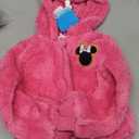 Disney Minnie Mouse Girls Zip Up Coral Fleece Hoodie with Bow and Ears for Toddler and Big Kids, 5