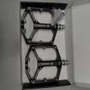 Road/Mountain Bike Pedals - 3 Bearings Bicycle Pedals - 9/16 CNC Machined Flat Pedals with Removable Anti-Skid Nails (Frosted Black)