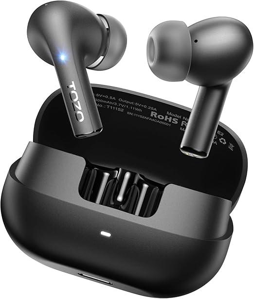 TOZO New E2 Wireless Earbuds with Call Noise Cancellation, App Customize 32 EQs, 10mm Drivers Powerful Bass, 30H Playtime, 2 Mics for Clear Calls, Bluetooth 5.3 Headphones, Comfort Fit in-Ear Headset TOZO New E2 Wireless Earbuds with Call Noise Cancellation, App Customize 32 EQs, 10mm Drivers Powerful Bass, 30H Playtime, 2 Mics for Clear Calls, Bluetooth 5.3 Headphones, Comfort Fit in-Ear Headset