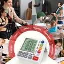 Digital Kitchen Timer for Cooking - 4 Channel Count Up Countdown Timer with Loud Alarm and Silent Mode, Large Display, Magnetic Back, Auto Memory for Classroom Study Gym, Battery Included (White)